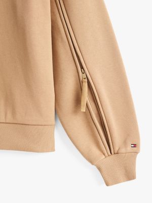 brown adaptive logo sweatshirt for women tommy hilfiger