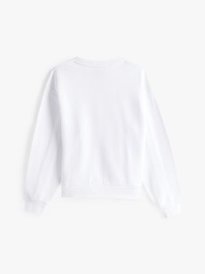 wit adaptive sweatshirt met logo voor dames - tommy hilfiger