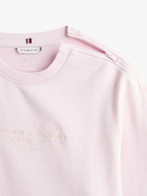 roze adaptive sweatshirt met logo voor dames - tommy hilfiger