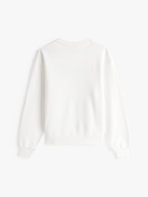 wit adaptive sweatshirt met logo voor dames - tommy hilfiger