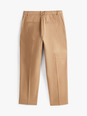 bruin adaptive cropped slim fit chino voor dames - tommy hilfiger