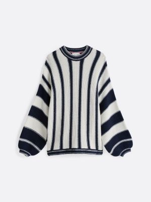 multi mixed stripe relaxed jumper with cashmere for women tommy hilfiger