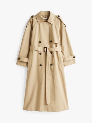 trench oversize déperlant marron pour femmes tommy hilfiger