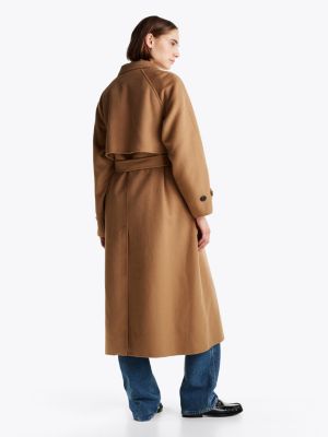 beige double breasted oversized trench coat for women tommy hilfiger