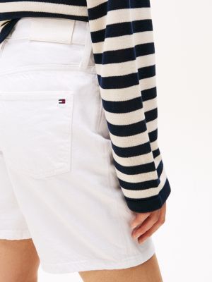 white white mid rise denim shorts for women tommy hilfiger