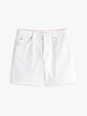 white white mid rise denim shorts for women tommy hilfiger