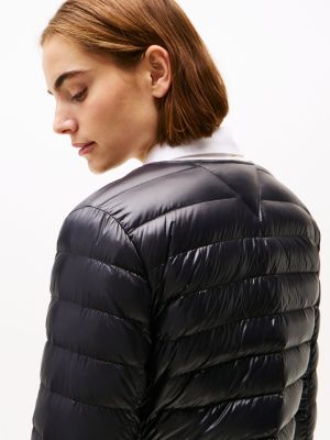 schwarz steppjacke mit druckknöpfen für damen - tommy hilfiger