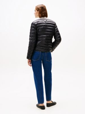 doudoune à boutons-pression noir pour femmes tommy hilfiger
