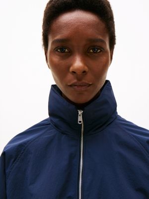 blau wasserabweisender windbreaker für damen - tommy hilfiger