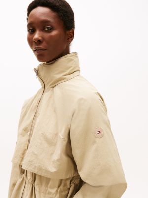 beige water repellent windbreaker for women tommy hilfiger