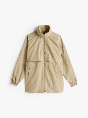 beige water repellent windbreaker for women tommy hilfiger