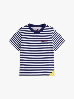 multi hilfiger sailing breton stripe relaxed t-shirt for women tommy hilfiger