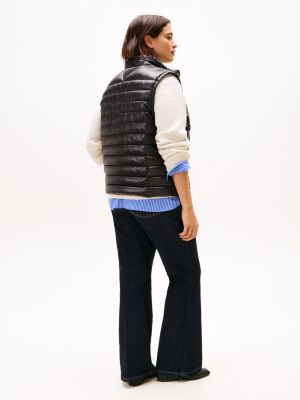 black curve ultra light down gilet for women tommy hilfiger