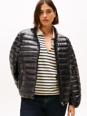 schwarz curve ultraleichtgewichtige daunenjacke für damen - tommy hilfiger