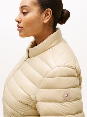 beige curve ultra light down jacket for women tommy hilfiger