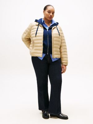 beige curve ultra light down jacket for women tommy hilfiger