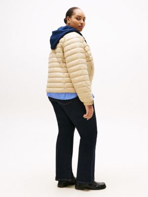 beige curve ultra light down jacket for women tommy hilfiger