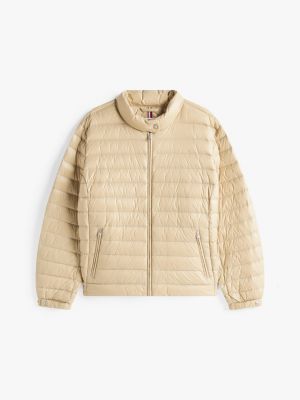 beige curve ultraleichtgewichtige daunenjacke für damen - tommy hilfiger