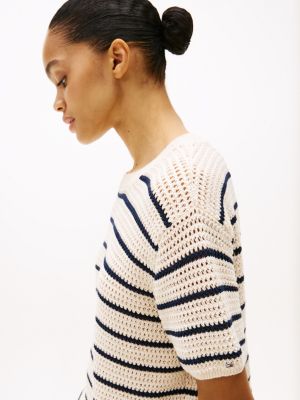 multi pointelle crochet jumper for women tommy hilfiger