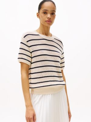 multi pointelle crochet jumper for women tommy hilfiger