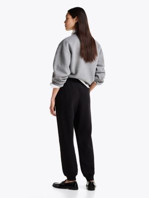 black tapered terry joggers for women tommy hilfiger