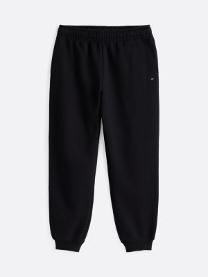 joggers affusolati in spugna nero da donne tommy hilfiger