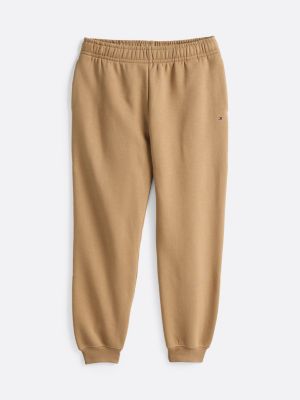 joggers affusolati in spugna marrone da donne tommy hilfiger