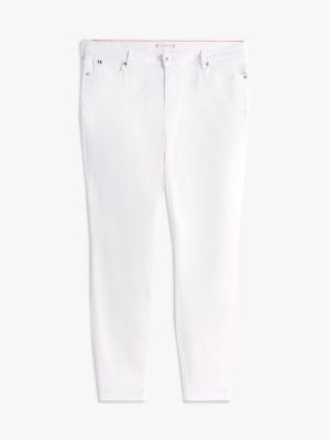 weiß curve harlem skinny jeans mit hohem bund für damen - tommy hilfiger