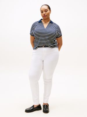 jeans harlem curve skinny fit a vita alta white da donne tommy hilfiger