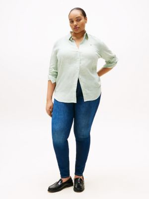 jean skinny harlem curve délavé taille mi-haute blue pour femmes tommy hilfiger