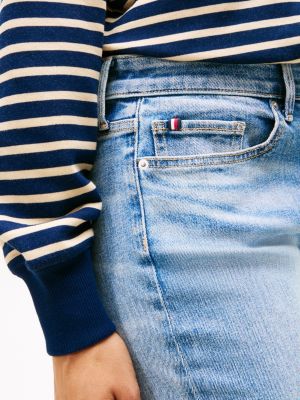 jean bootcut curve effet délavé taille mi-haute bleu pour femmes tommy hilfiger