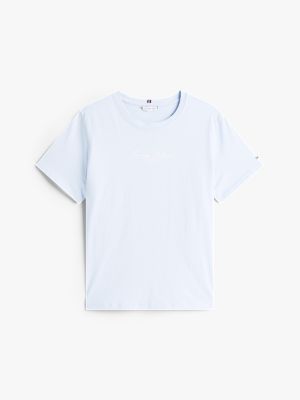 blau curve t-shirt mit rundhalsausschnitt und logo für damen - tommy hilfiger