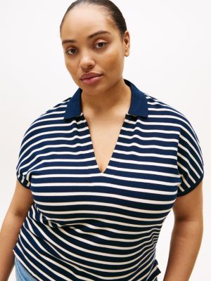 multi curve relaxed polo shirt for women tommy hilfiger