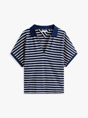 polo curve relaxed fit multicolore da donne tommy hilfiger