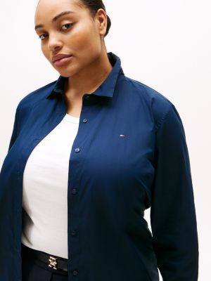 blau curve regular fit bluse für damen - tommy hilfiger