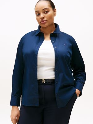 blue curve regular fit shirt for women tommy hilfiger