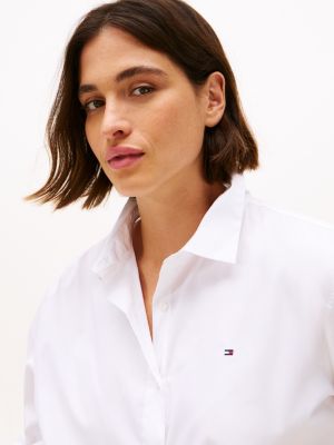 white curve regular fit shirt for women tommy hilfiger