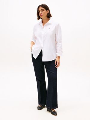 white curve regular fit shirt for women tommy hilfiger