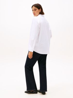 white curve regular fit shirt for women tommy hilfiger