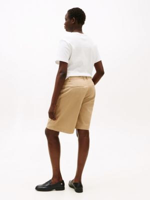 brown curve relaxed chino shorts for women tommy hilfiger