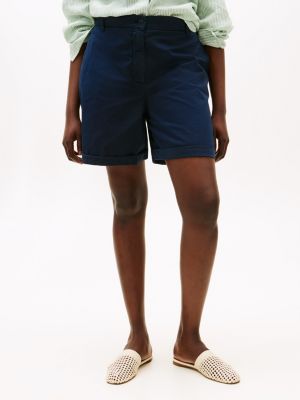 blue curve relaxed chino shorts for women tommy hilfiger