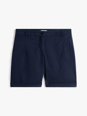 blau curve relaxed fit chino-shorts für damen - tommy hilfiger