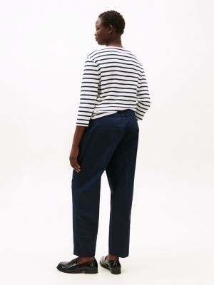 blue curve slim straight leg ankle chinos for women tommy hilfiger