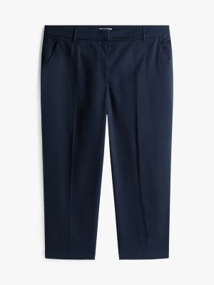 blue curve slim straight leg ankle chinos for women tommy hilfiger