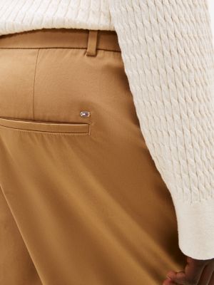 brown curve slim straight leg ankle chinos for women tommy hilfiger