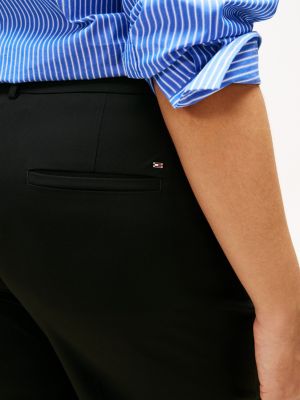 pantaloni curve larghi alla caviglia nero da donne tommy hilfiger