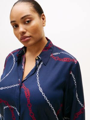 chemise décontractée curve à boutons dorés plusieurs couleurs pour femmes tommy hilfiger