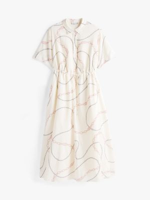 multi curve maxi-hemdkleid mit print für damen - tommy hilfiger