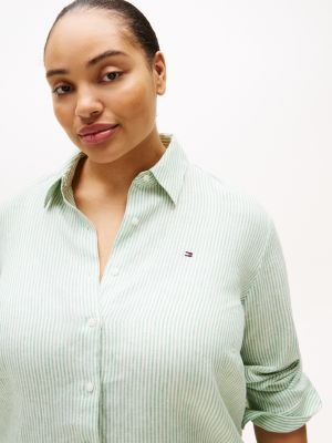 chemise curve décontractée en lin plusieurs couleurs pour femmes tommy hilfiger