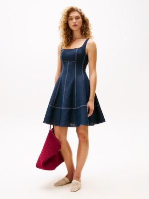 vestido corto the sofia capsule blue de mujeres tommy hilfiger